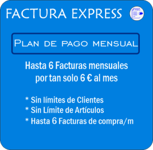 Licenciamiento mensual, para realizar 6 facturas mensuales sin límite de clientes o artículos