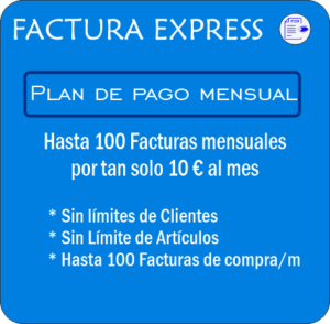 Licenciamiento mensual, para realizar 100 facturas mensuales sin límite de clientes o artículos