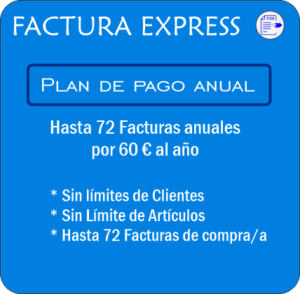 Licenciamiento mensual, para realizar 72 facturas anuales, sin límite de clientes o artículos